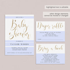 Gender Neutral Baby Shower Invitation Set Templates