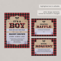 Rustic Request a Book for Baby Card Template