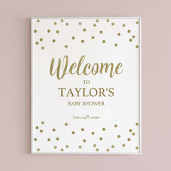 Gold Confetti Welcome Sign Template