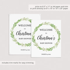 Printable Green Baby Shower Decor Pack