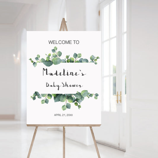 Eucalyptus Baby Shower Welcome Sign by LittleSizzle