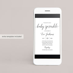 Printable Baby Sprinkle Invitation Set with Calligraphy Font
