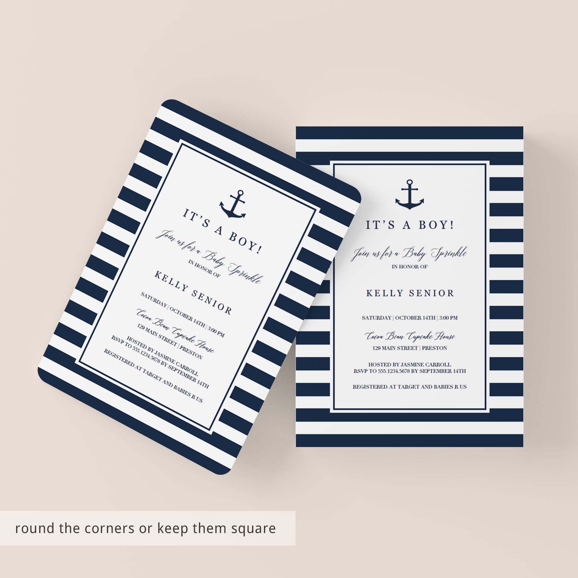 Blue baby sprinkle invitation template by LittleSizzle