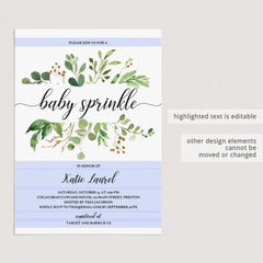 Gender neutral baby sprinkle invitation instant download by LittleSizzle