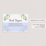 Instant download bring a book request card greenery by LittleSizzle