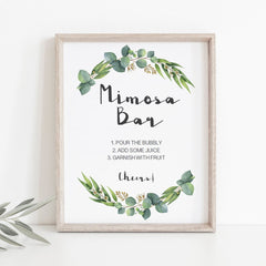 Watercolor eucalyptus baby shower decor by LittleSizzle