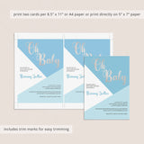Baby shower diy invitation kit blue and white by LittleSizzle