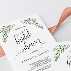 Leaf Bridal Shower Invitation Template