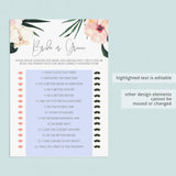 Bride vs Groom Game Template for Tropical Theme Bridal Shower