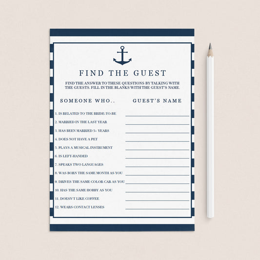 anchor bridal shower find the guest game printable by LittleSizzle