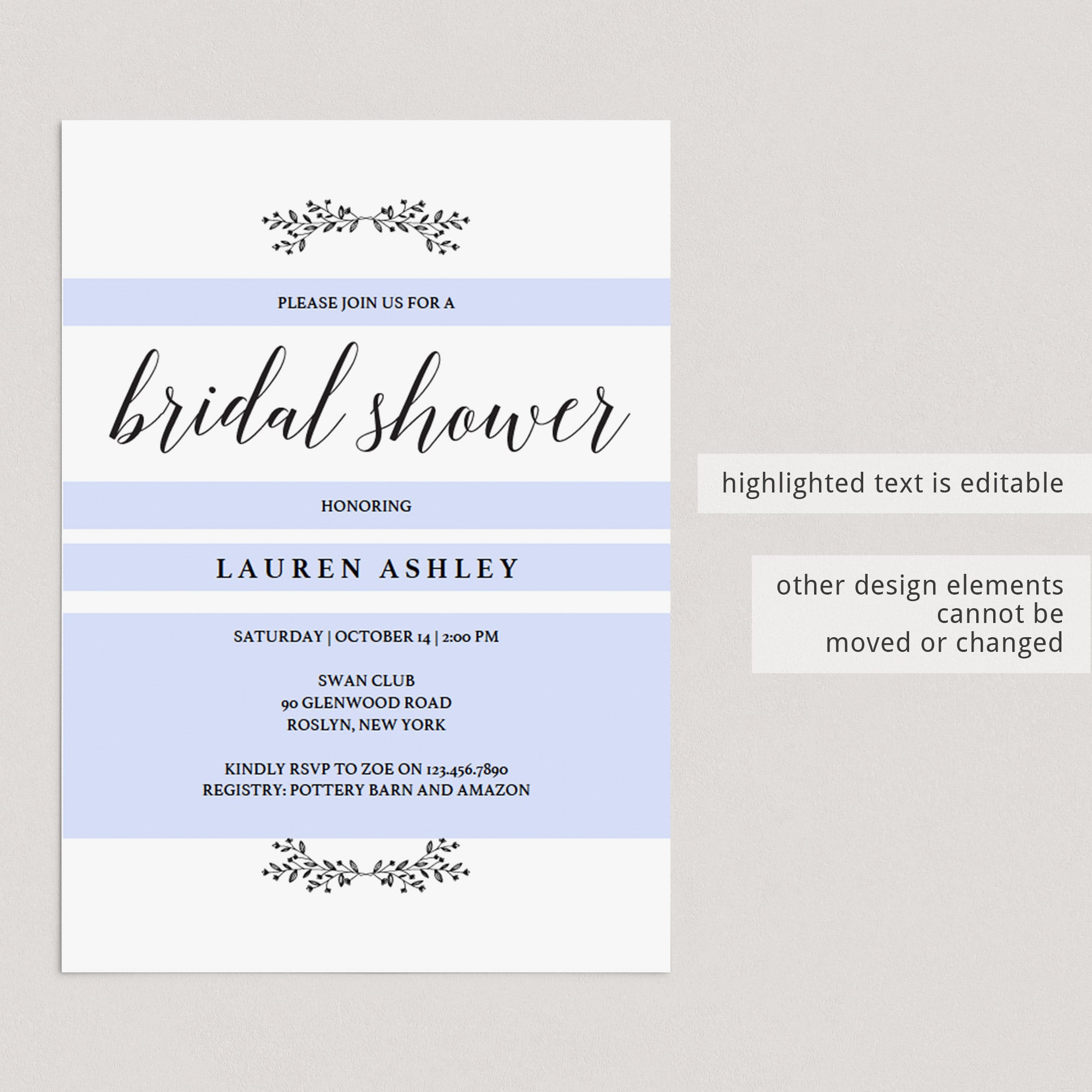 Rustic bridal shower evite template by LittleSizzle