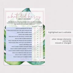 tropical bridal shower games printables