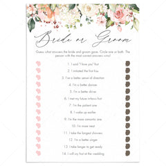 editable bride or groom bridal shower game templates by LittleSizzle
