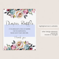 Instant download PDF file for diaper raffle sign by LittleSizzle