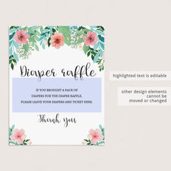 Watercolor flowers baby shower decor printable by LittleSizzle