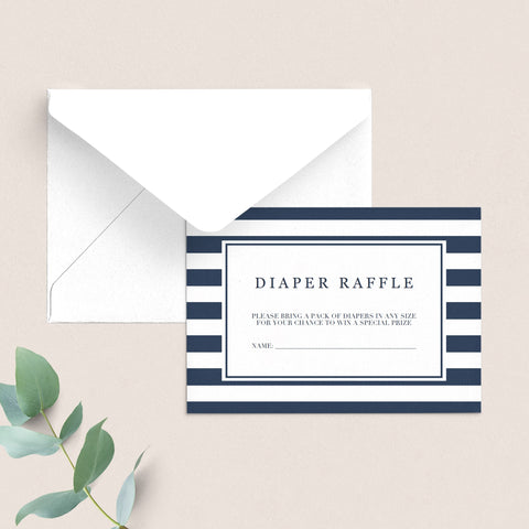Nautical Baby Shower Diaper Raffle Ticket Template | Instant download ...
