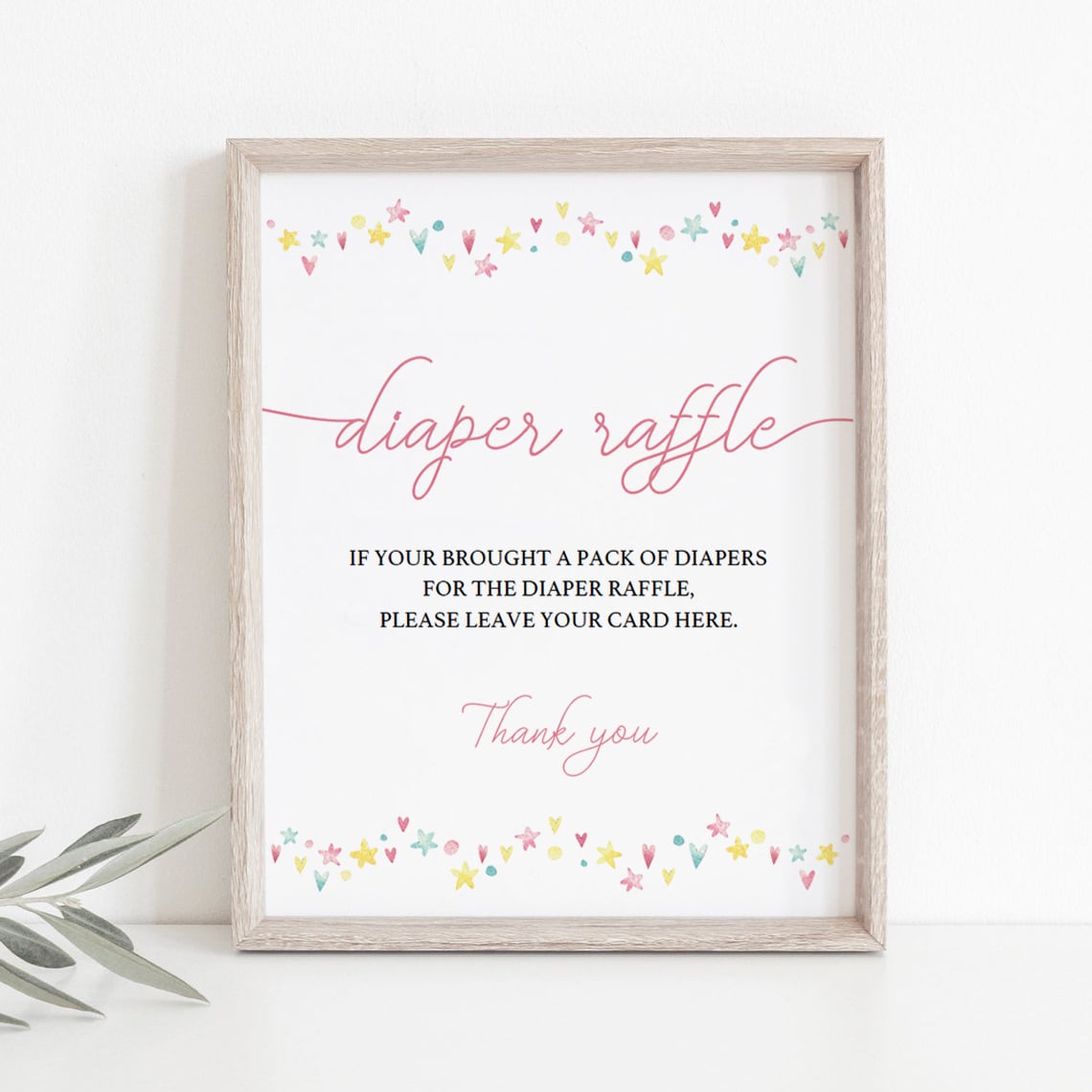 Girl baby shower diaper raffle table sign printable by LittleSizzle