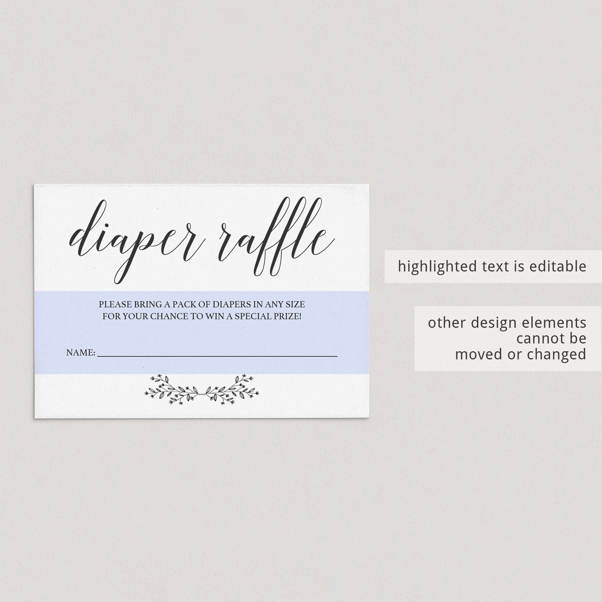 Black and white diaper raffle ticket template by LittleSizzle