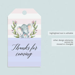 Instant download favor tags for girl shower by LittleSizzle
