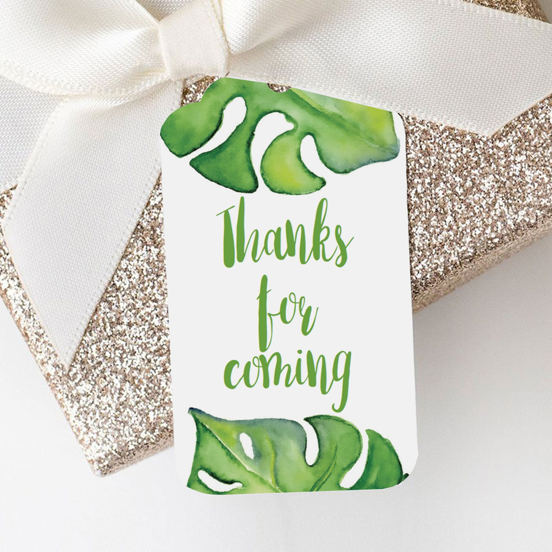 Green leaf favor tags templates by LittleSizzle