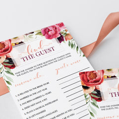 fun bridal shower game find the guest printable