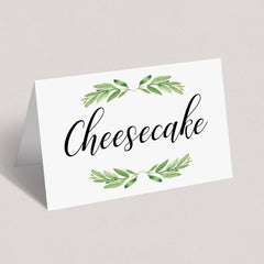 Neutral food cards with green leaves by LittleSizzle