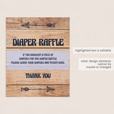 Raffle sign template for woods baby shower by LittleSizzle