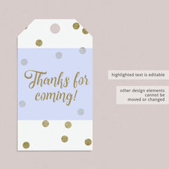 DIY favor tags download gold confetti by LittleSizzle