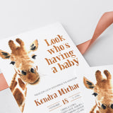 Funny giraffe baby shower invite template by LittleSizzle