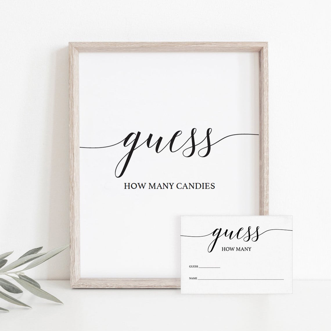 Elegant Guess How Many Sign and Cards Template by LittleSizzle