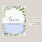 Guess how many baby shower table sign editable template by LittleSizzle