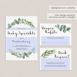 DIY baby sprinkle invite instant download botanical theme by LittleSizzle