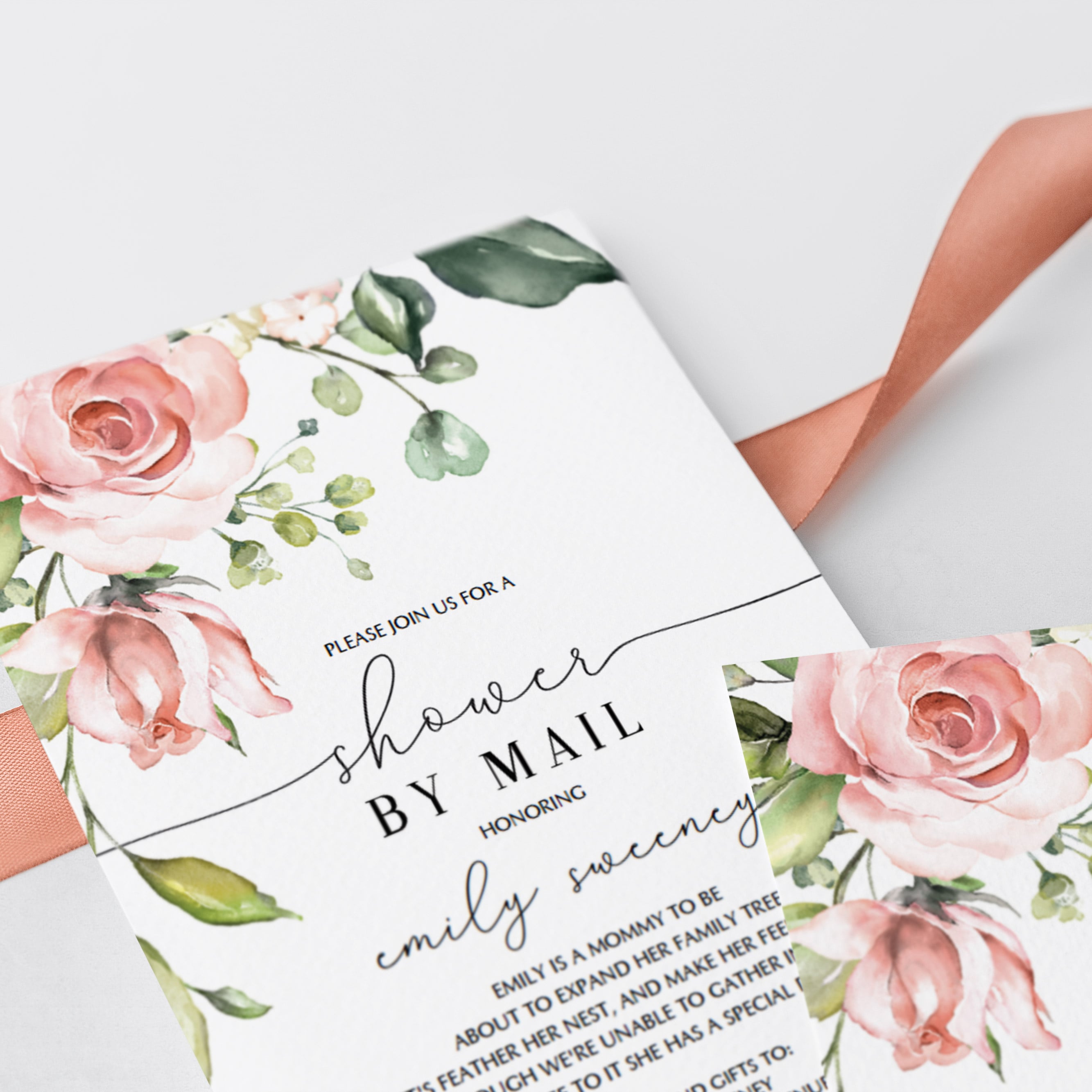 Floral baby shower by mail invitation template by LittleSizzle