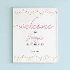 Personalized Welcome Sign for Girl Baby Shower