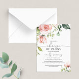 Floral Baby Shower Change of Plans Card Template