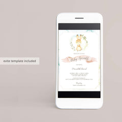 Woodland Baby Sprinkle Invitation Editable Template