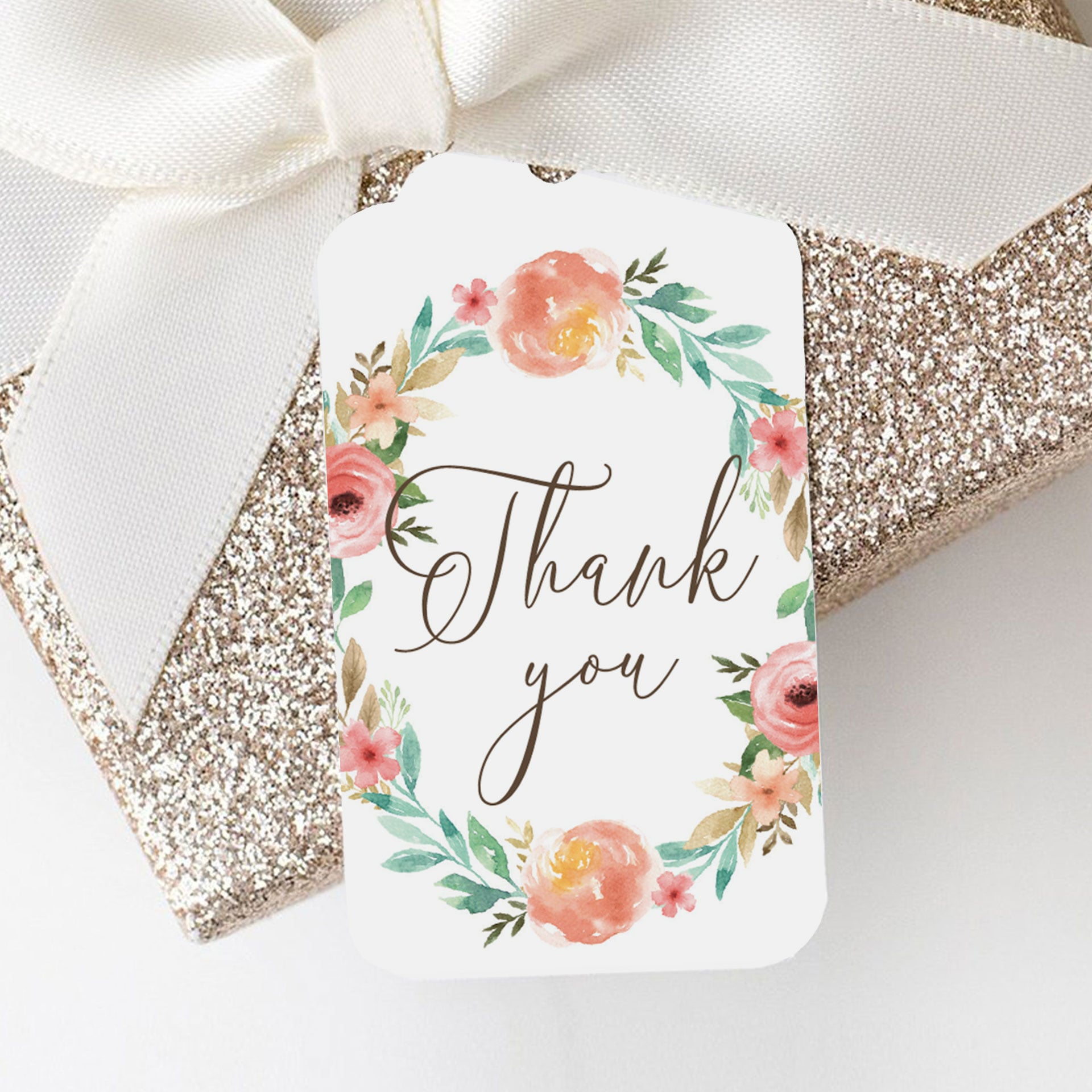 Floral Thank You Favor Tag Template Download by LittleSizzle