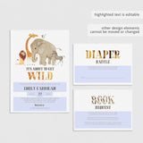 Editable baby shower jungle theme invitation suite by LittleSizzle