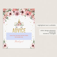 Girl baby shower advice corner sign by LittleSizzle