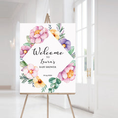 Editable Welcome Sign with Floral Wreath by LittleSizzle