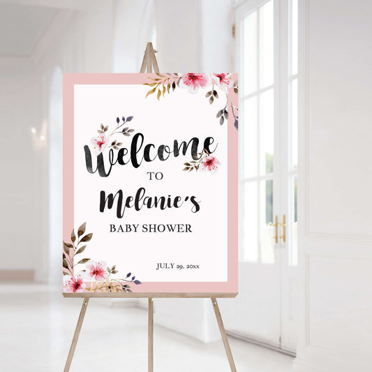 Personalized Blush Pink Shower Welcome Sign by LittleSizzle