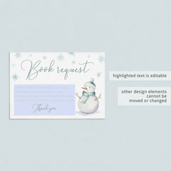 DIY baby shower book cards winter theme by LittleSizzle