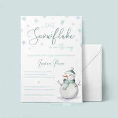Snowflake baby shower invitation template for boy by LittleSizzle