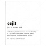 Eejit Definition Print Instant Download by LittleSizzle