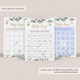 Green And Gold Baby Shower Games Bundle Printable