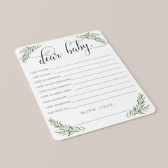 Well Wishes for Baby Cards Greenery Theme Instant Download