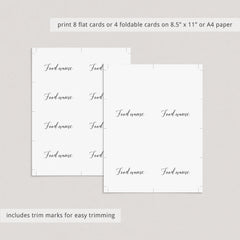 Simple Food Tent Cards Template