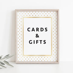 Printable cards and gifts sign for modern shower by LittleSizzle