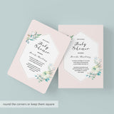 Blush Floral Baby Shower Invite Template