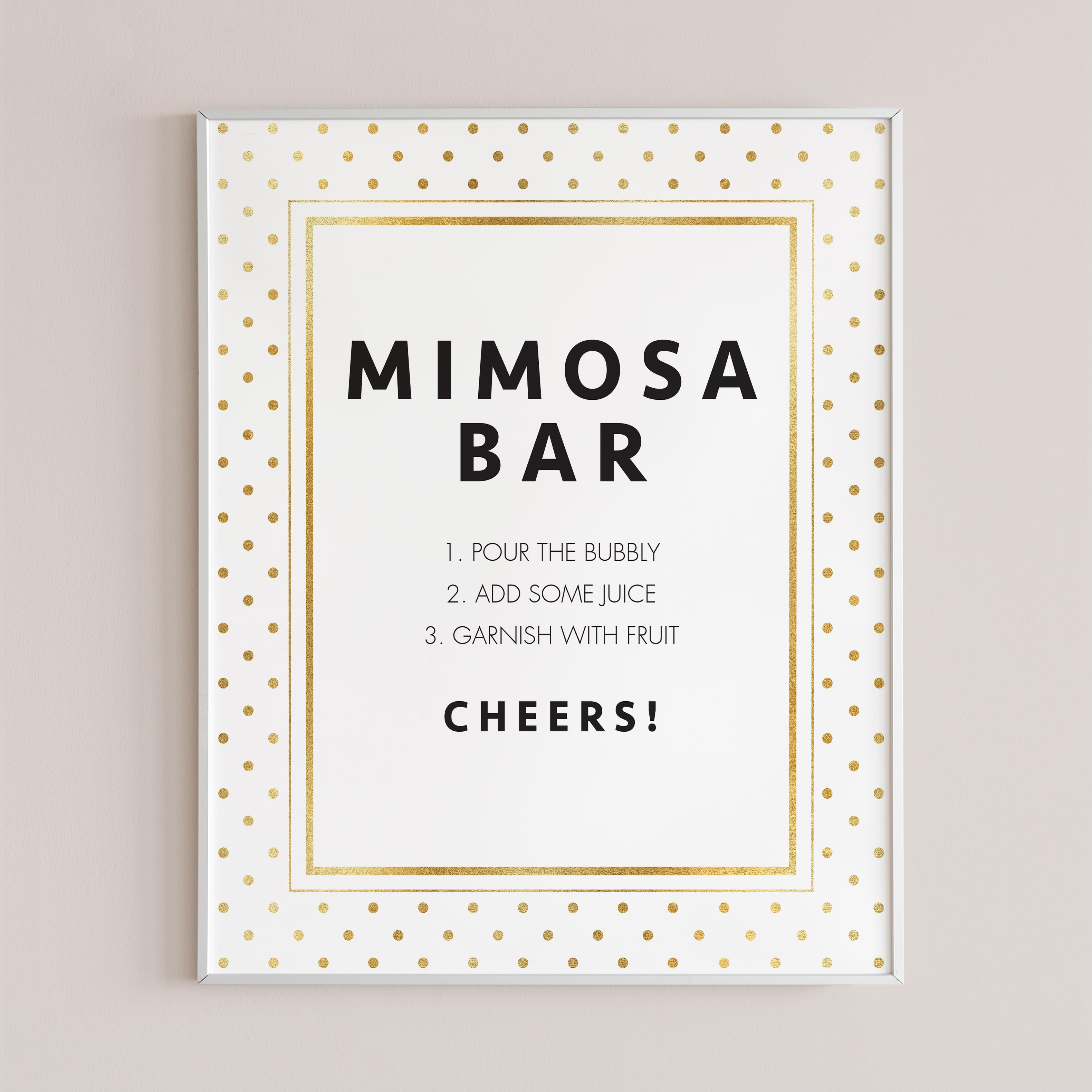 Printable mimosa bar sign for modern gold shower by LittleSizzle